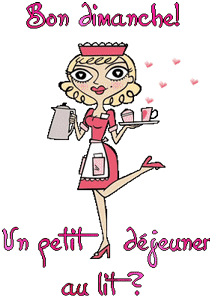 Gif animé Bon dimanche petit déjeuner au lit